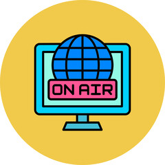 On Air Multicolor Circle Filled Line Icon