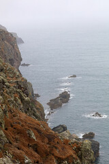 Coastline of Skomer Island, Pembrokeshire Coast National Park, Wales, United Kingdom