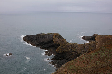 Coastline of Skomer Island, Pembrokeshire Coast National Park, Wales, United Kingdom