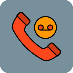 Recorded Call Multicolor Round Corner Filled Line Icon