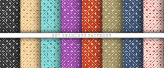 A set of seamless patterns for creative design. Original ornament for postcards, banners, posters, invitations, greetings and backgrounds © Pavel