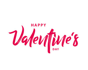 Happy Valentines Day typography poster with handwritten calligraphy text
