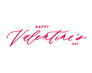 Happy Valentines Day typography poster with handwritten calligraphy text