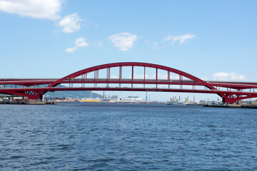 Fototapeta na wymiar Bridge in port area of Kobe, Japan