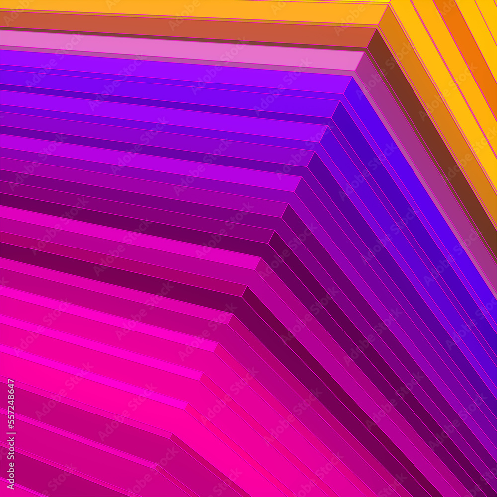 Leinwandbilder multicolored abstract background of lines. 3d rendering digital illustration