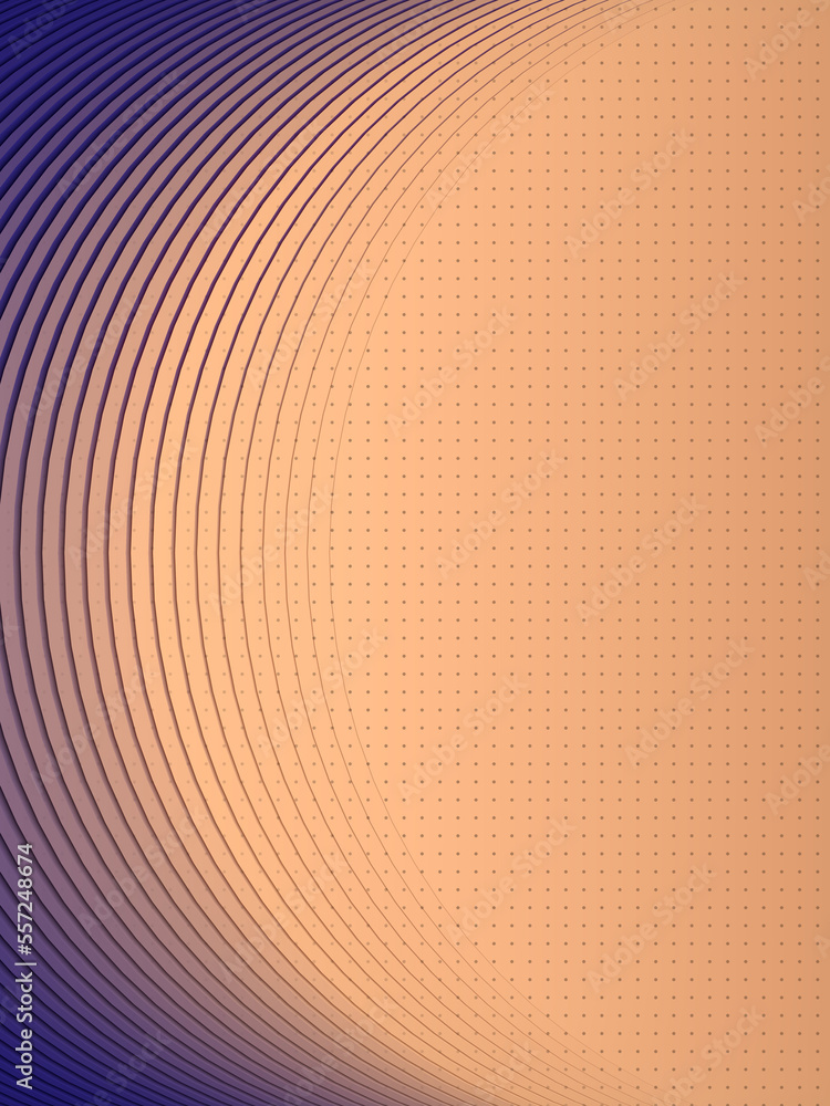 Poster Abstract background of rounded lines with a trendy gradient. 3d rendering digital illustration
