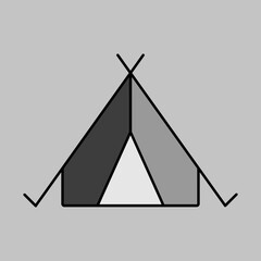 Tourist tent vector icon. Camping and Hiking sign