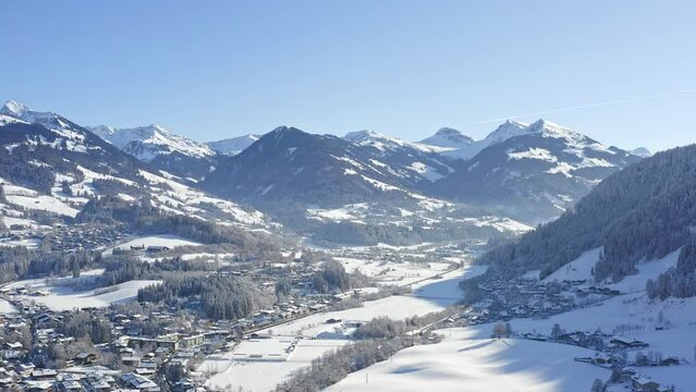 Wintry Kitzbuehel in the middle of the Alps, Tirol, Austria