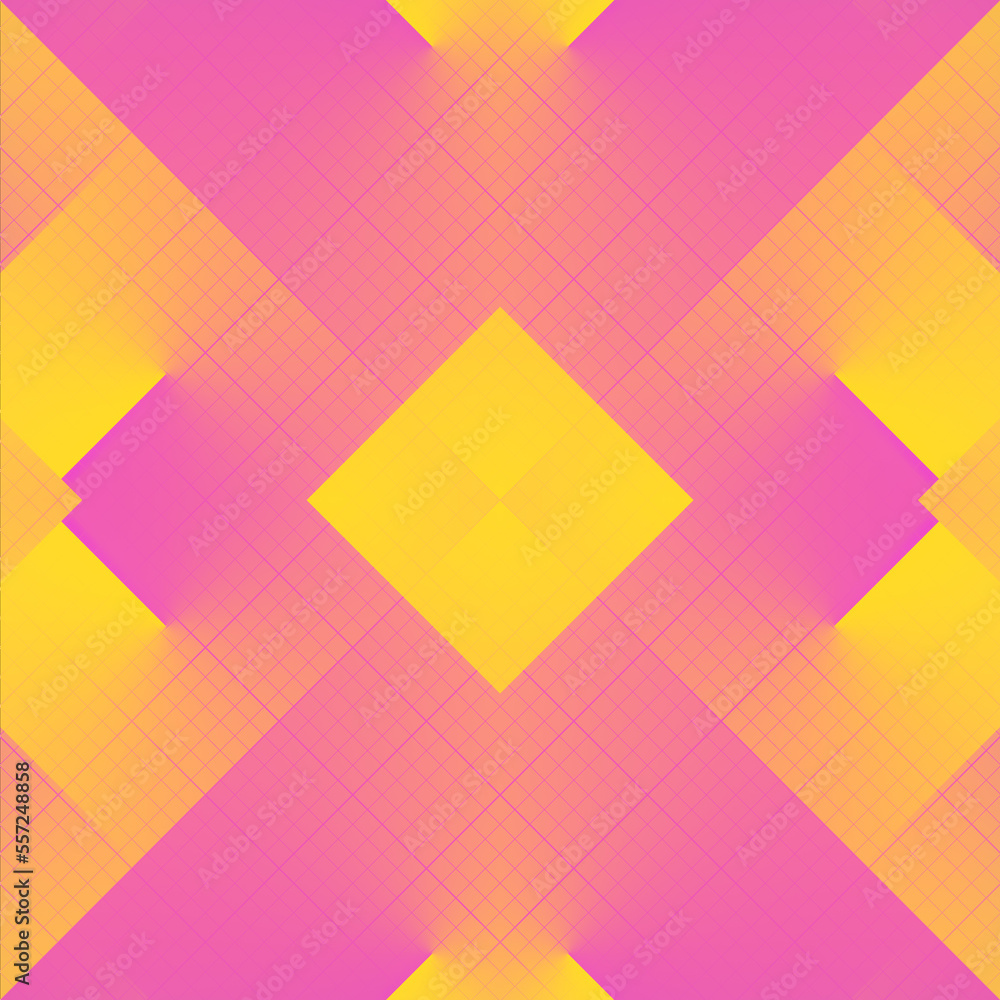 Aufkleber Geometric background with trendy colored gradient. 3d rendering kaleidoscopic pattern. Digital illustration