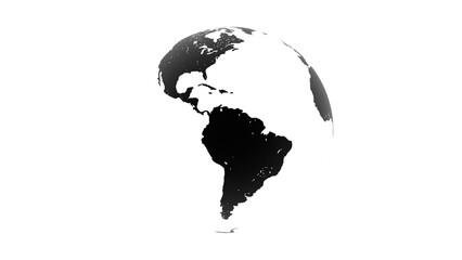 3d representation of the globe loop on white background, minimalist world that can be used to represent north america, globalization, the earth day or global positioning system