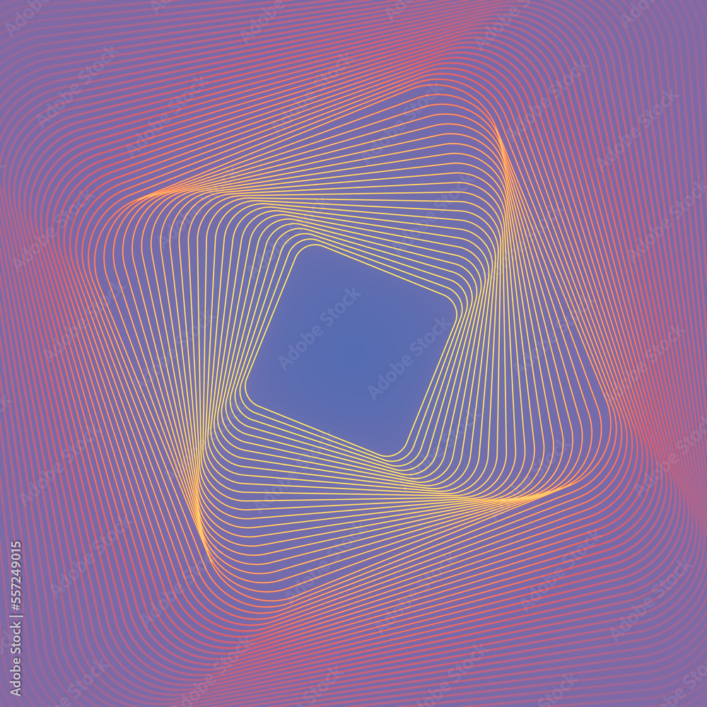 Poster Abstract multi colored linear pattern. Geometric abstract art background. 3d rendering digital illustration