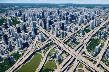 aerial view building and highway