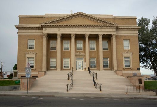 Winnemucca, Nevada USA - 7 June 2022: Humboldt County Courthouse in Front View in Daylight or Daytime