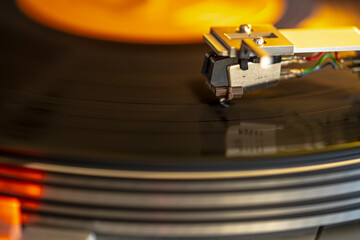 Vinyl disk on turntable