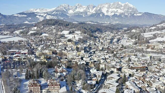 Wintry Kitzbuehel in the middle of the Alps, Tirol, Austria