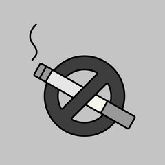 No smoking sign vector grayscale icon