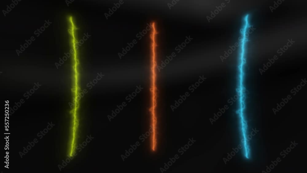 Canvas Prints black background made in computer graphics. motion. red green and blue neon lines that start to burn