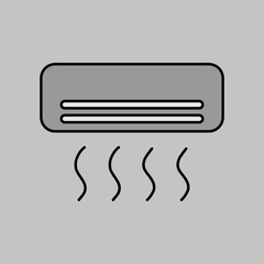 Split-system air conditioner flat vector icon