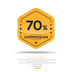 70% Commission limited offer, Vector label.