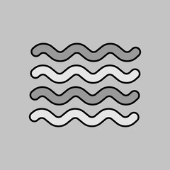 Sea wave vector grayscale icon. Nature sign