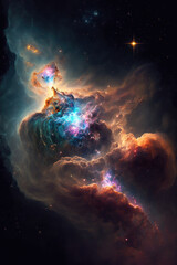 Fototapeta na wymiar Abstract cosmos, space nebula as a background or wallpaper. AI