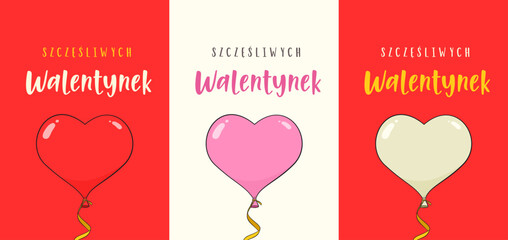 Szczęśliwych walentynek. Trzy szablony kartki. Ilustracja wektorowa © FriendlyPixels