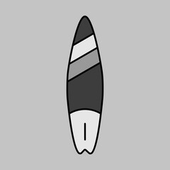 Surfboard flat vector icon design. Summer sign