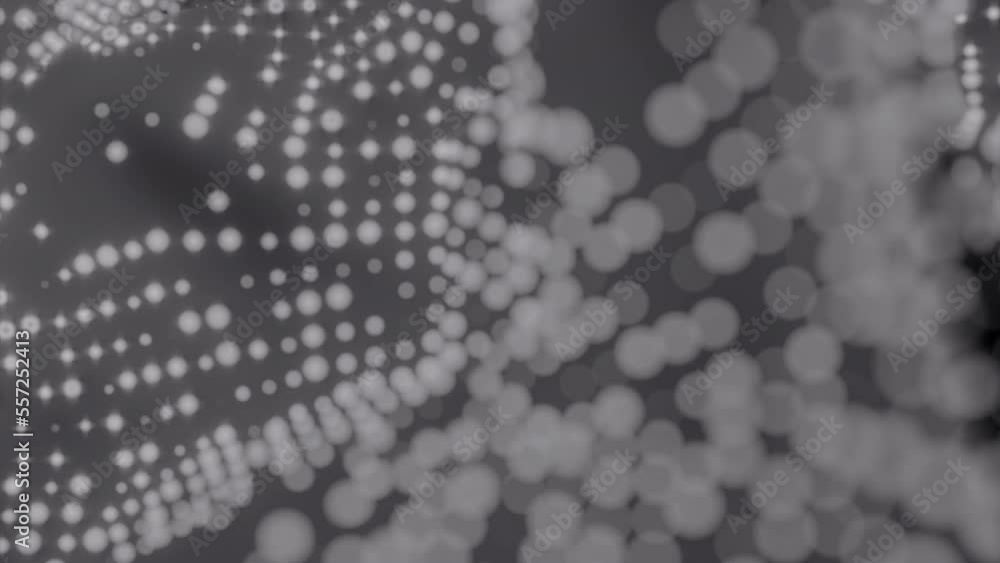 Aufkleber texture moves in waves with dots. design. blurred dots shine in wave currents of space. 3d texture m