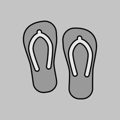 Flip Flops grayscale vector icon. Summer sign