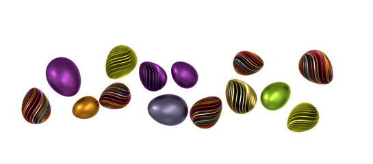 Obraz premium Border of easter eggs in different colors