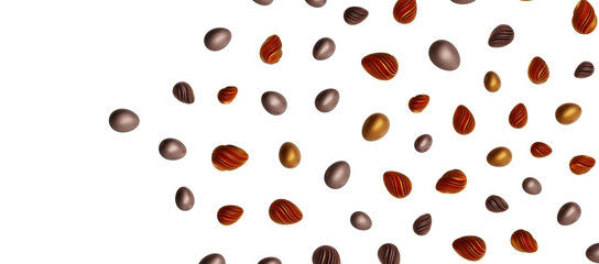 3d rendering of Easter elegant eggs with gold paint