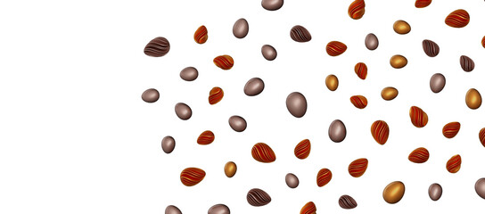 Luxury golden easter eggs isolated