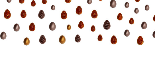 Golden easter eggs and specks, flecks