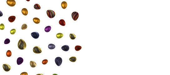 Colorful handmade easter eggs isolated