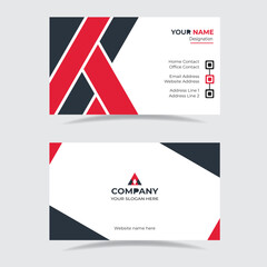 
modern name business card vector card print templates, red-black colors, Creative Corporate Business card, Vector illustration, Double-sided creative design template