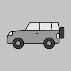 SUV car grayscale vector icon