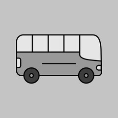 City bus grayscale vector icon