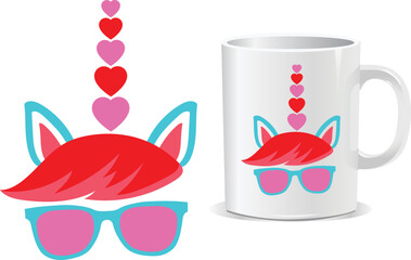 Happy valentine's day mug and t-shirt design vector