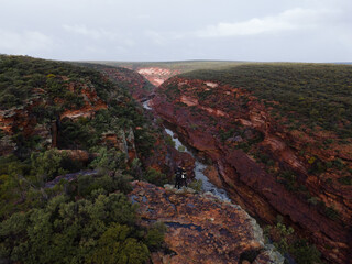 Kalbarri National Park from above on a stormy day - Remote Western Australian outback