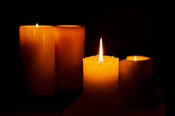 Candle Flame Burning Candle Candlelight. Close-up