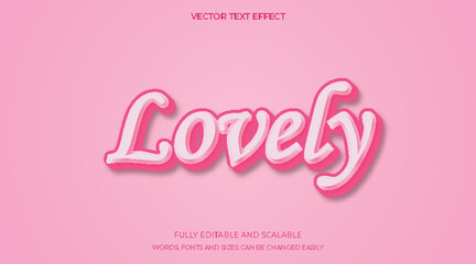 lovely valentine text effect theme on pink background editable vector