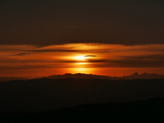 sunset in the mountains