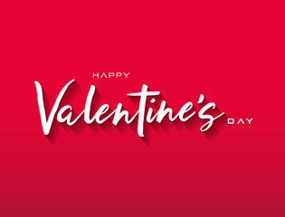 Happy Valentines Day typography poster with handwritten calligraphy text