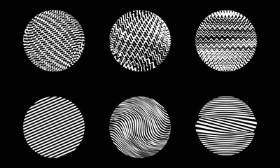 Distorted white lines in circles. Template or background for any purpouse.