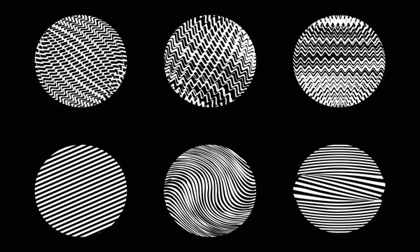 Distorted white lines in circles. Template or background for any purpouse.