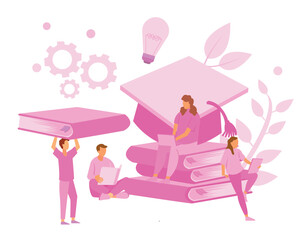 Learning progress and book reading as horizon expansion. Knowledge gain, academic studying, cognitive academic research. Smart people common support