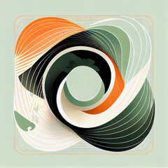 Abstract Vector Design in Vintage Inspired Colors. Generative ai