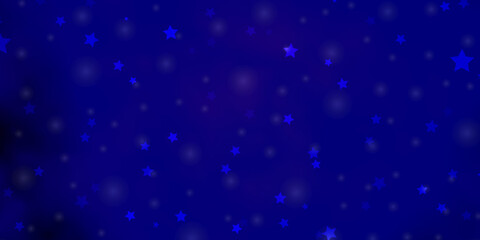 Obraz premium Dark BLUE vector layout with bright stars.