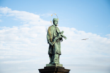 Fototapeta premium saint statue on charles bridge in prague