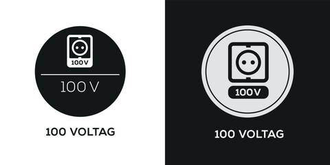 Creative (100v power socket) Icon, Vector sign.